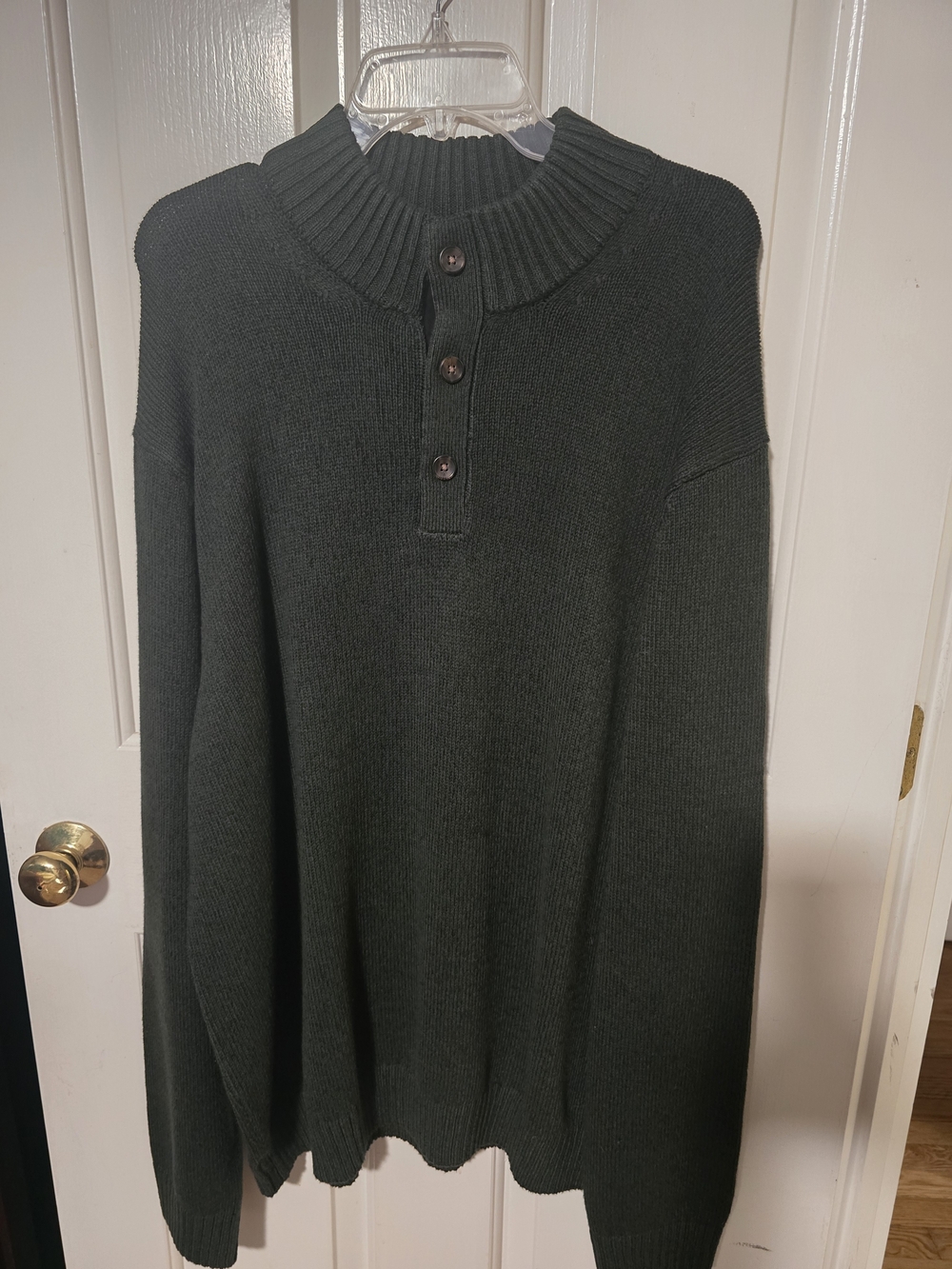 Izod Men's Dark Green Ribbed Button Sweater NEW Size XXL